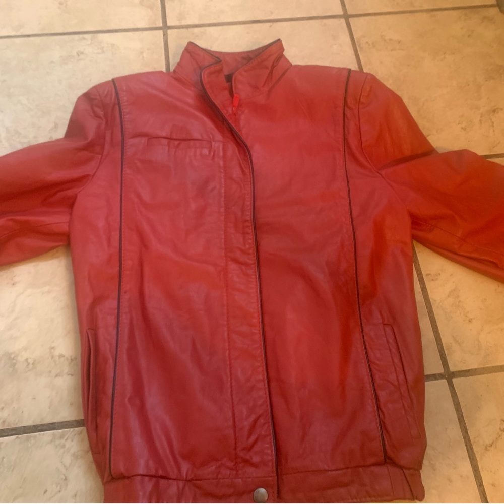 marco moroni red leather jacket